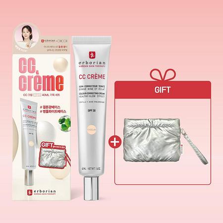 ERBORIAN [에르보리앙] 에르보리앙  CC 크림 포슬린 40ml 기획 세트 (+ 실버  패딩 파우치 증정) | 신세계V