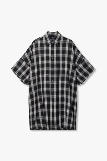 Yohji Yamamoto [Y's]글렌 체크 오버사이즈 블라우스 | 신세계V