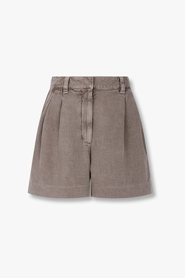 BRUNELLO CUCINELLI(브루넬로 쿠치넬리) 여성 모닐리 루프 린넨 데님 쇼츠 | 신세계V