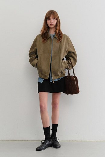 DUNST UNISEX SUEDE DRIZZLER JACKET SOFT KHAKI_UDJU5C107K1 | 신세계V