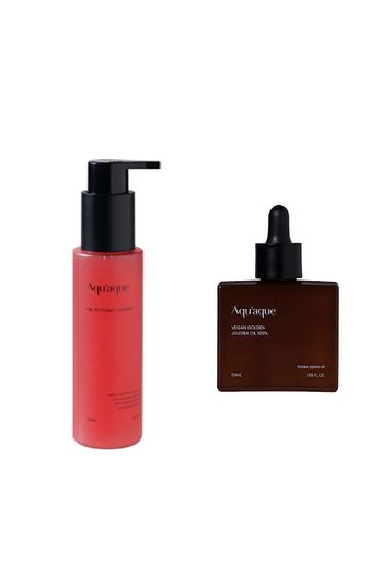 Aqu'aque 아쿠아크 ABC 레드톡 오일 투 폼 클렌저+비건 골든 호호바 오일 100% | 신세계V