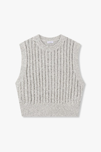 BRUNELLO CUCINELLI 여성 스팽글 메쉬 니트 베스트 | 신세계V