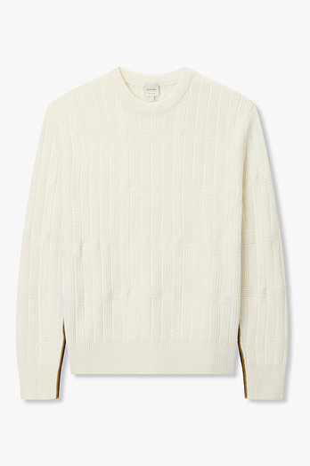 PAUL SMITH 배색 니팅 패턴드 울 니트 | 신세계V
