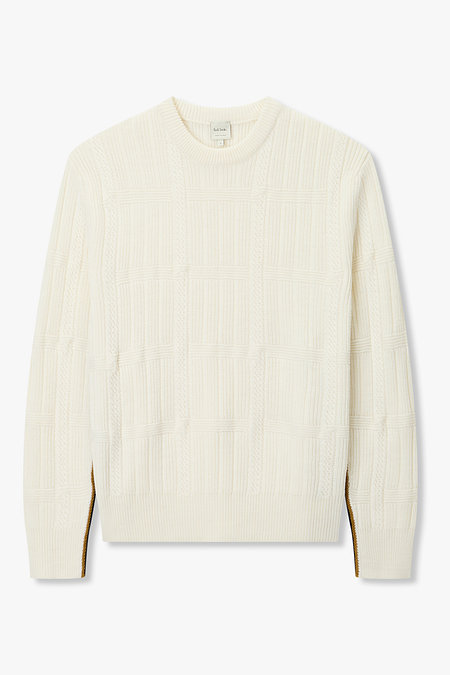 PAUL SMITH 배색 니팅 패턴드 울 니트 | 신세계V