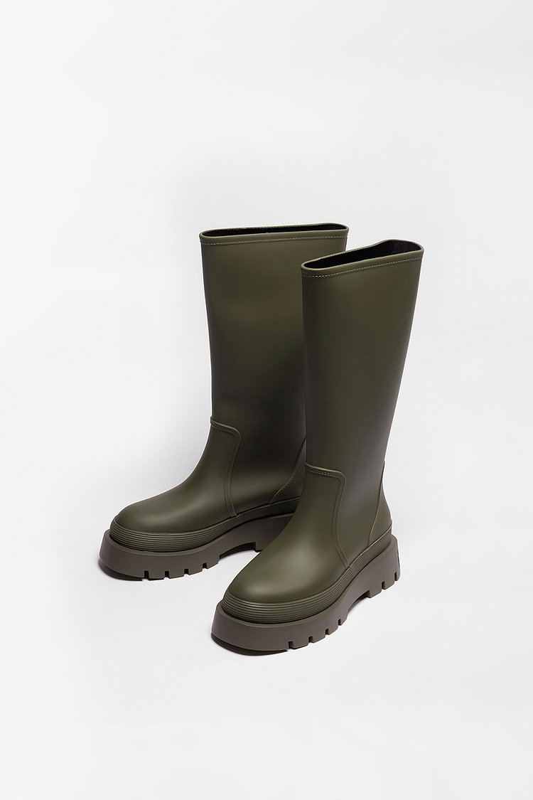 VLOCKER 롱 레인부츠 7CM (Moss Khaki) -NSW101MA