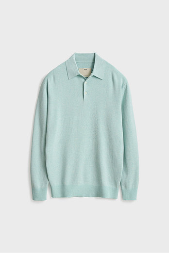 POTTERY Comfort Polo Knit_Sax Blue | 신세계V