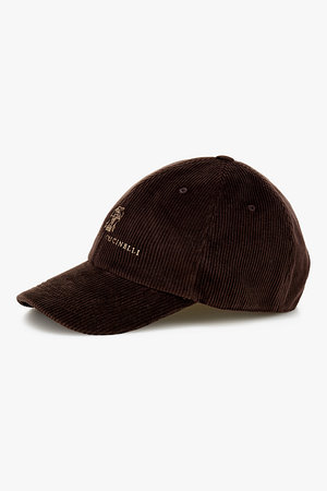 BRUNELLO CUCINELLI(브루넬로 쿠치넬리) 남성 로고 코듀로이 베이스볼 캡 | 신세계V