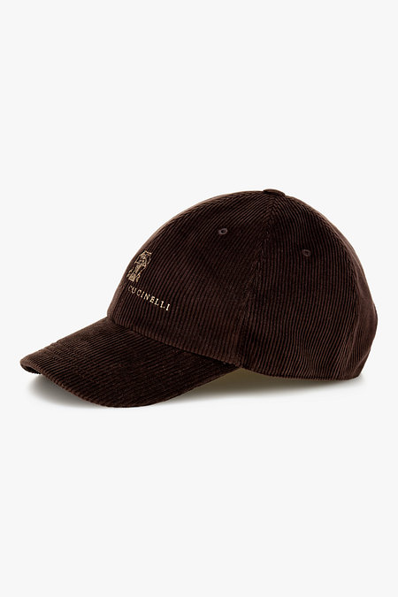 BRUNELLO CUCINELLI(브루넬로 쿠치넬리) 남성 로고 코듀로이 베이스볼 캡 | 신세계V