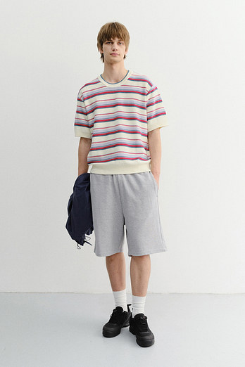 DUNST UNISEX PIGMENT RELAXED BEACH SHORTS MELANGE GREY_M_UDPA6B123G2 | 신세계V