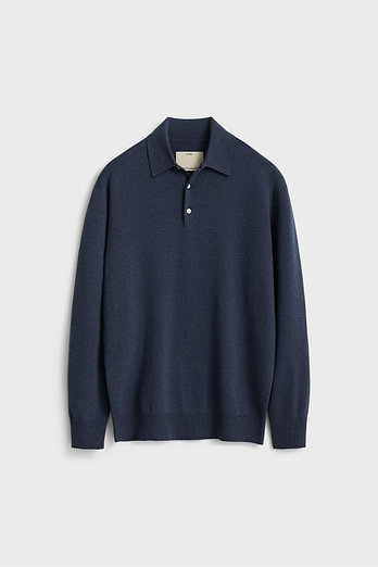 POTTERY Comfort Polo Knit_Melange Navy | 신세계V