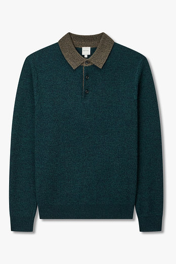 PAUL SMITH 울 블렌드 배색 카라 풀오버 | 신세계V