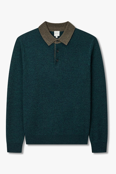 PAUL SMITH 울 블렌드 배색 카라 풀오버 | 신세계V