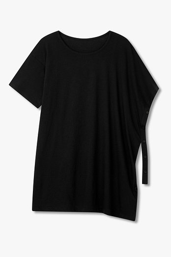 Yohji Yamamoto [FEMME]언발 버튼 슬리브 티셔츠 | 신세계V