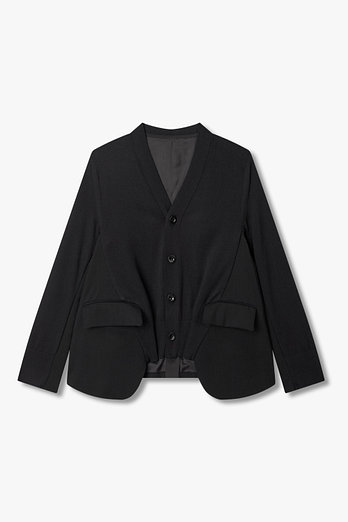 SACAI 여성 슈팅 믹스 니트 가디건(블랙) | 신세계V