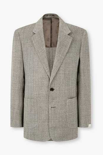 MAN ON THE BOON 헤링본 싱글 버튼 자켓 | 신세계V