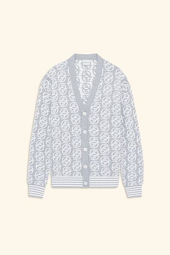 DROLE DE MONSIEUR D Mirror Monogram Knit Cardigan D0WCA26104GYX | 신세계V