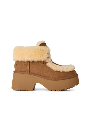 UGG [WOMEN] 스웨이드 양모 트리밍 힐 부츠 (에스미 레이스 업) | 신세계V