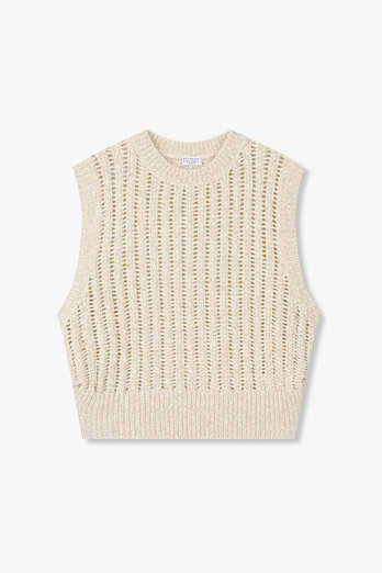 BRUNELLO CUCINELLI 여성 스팽글 메쉬 니트 베스트 | 신세계V