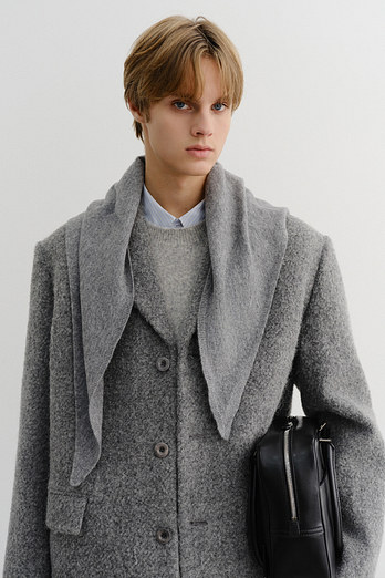 DUNST CASHMERE LAYERED MUFFLER MELANGE GREY_M_UDMU5F105G2 | 신세계V