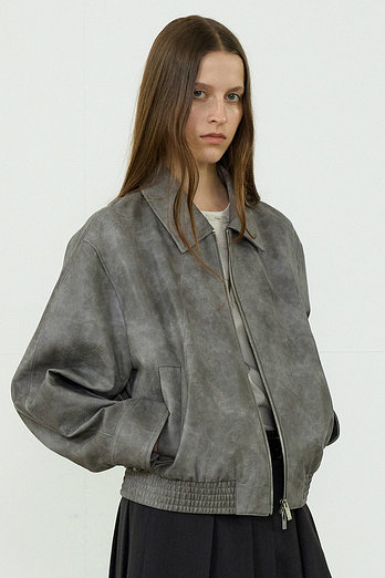 L`H.A.S DUST HIDE BOMBER_GREY | 신세계V