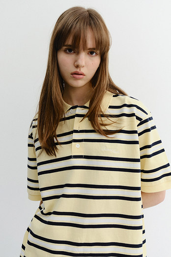 DUNST UNISEX STRIPED POLO SHIRT LEMON_UDTS6B121Y1 | 신세계V