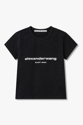 ALEXANDERWANG 크리스탈 로고 베이비 티셔츠 | 신세계V