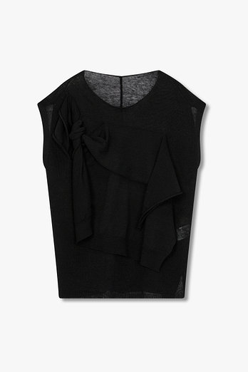 Yohji Yamamoto [FEMME] 트위스트 패치 슬리브리스 니트 | 신세계V