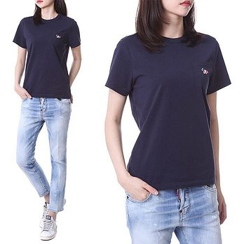 MAISON KITSUNE [명품] 메종키츠네 트리플폭스 포켓 여성 반팔티셔츠FW00107KJ0010 NA 48078060 | 신세계V