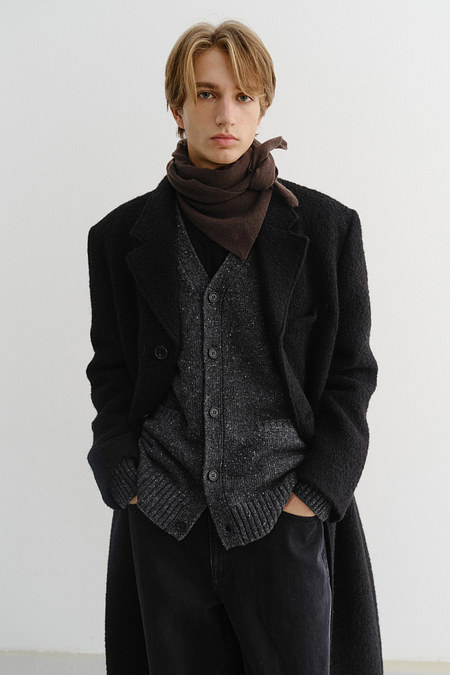DUNST CASHMERE LAYERED MUFFLER DARK BROWN_M_UDMU5F105W3 | 신세계V