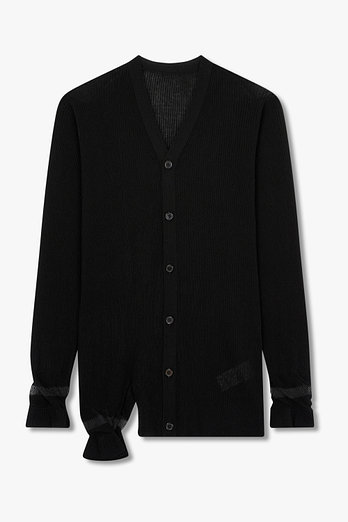 Yohji Yamamoto [FEMME] 슬릿 디테일 브이넥 니트 가디건 | 신세계V