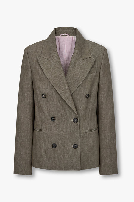 BRUNELLO CUCINELLI 여성 피크트 라펠 코튼 더블 자켓 | 신세계V