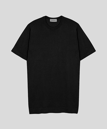 JOHN SMEDLEY 존스메들리 남성 라운드넥 반팔 티셔츠 프리미엄 니트 LORCA Core_블랙(Black) | 신세계V