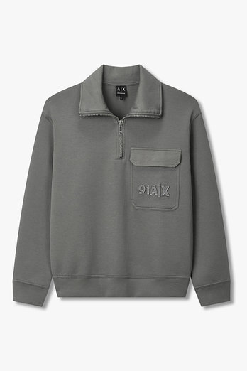 ARMANI EXCHANGE 남성 하프 집업 스트레치 스웨트셔츠 | 신세계V