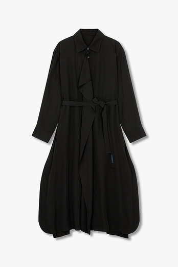 Yohji Yamamoto [REGULATION]러플 벨티드 사이드 슬릿 드레스 | 신세계V