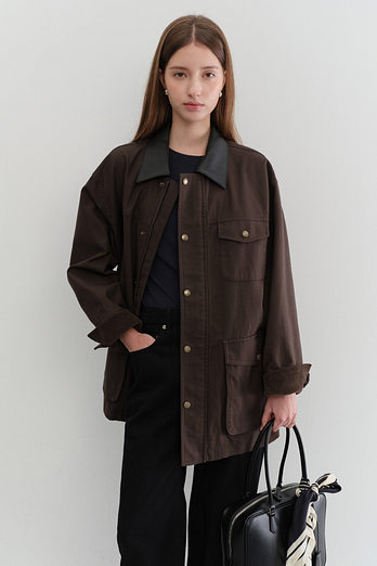 DUNST UNISEX VINTAGE HALF WORK JACKET WASHED BROWN_UDJU5C110W2 | 신세계V