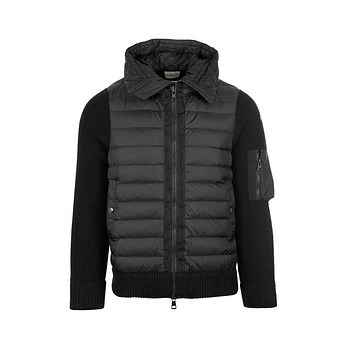 MONCLER [명품] 25FW 로고 패치 믹스 니트 패딩자켓 블랙 9B508 00 A9340 999 47378995 | 신세계V