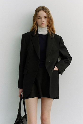 DUNST ESSENTIAL 2 BUTTON WOOL BLAZER BLACK_UDJA6A202BK | 신세계V