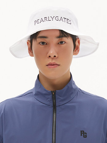 PEARLY GATES [가격인하] 공용 스트라이프 로고 스트랩 버킷햇 | 신세계V