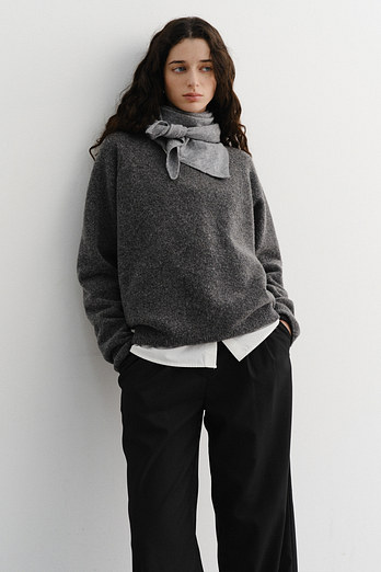 DUNST CASHMERE LAYERED MUFFLER MELANGE GREY_UDMU5F105G2 | 신세계V