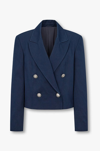 BRUNELLO CUCINELLI 여성 피크트 라펠 더블 크롭 자켓 | 신세계V