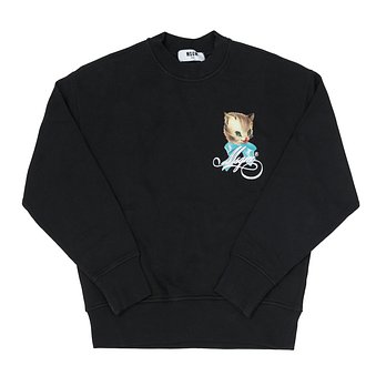 MSGM MSGM 3941MDM108SE 257586 99 큐트 키티 프린트 로고 여성 맨투맨 | 신세계V