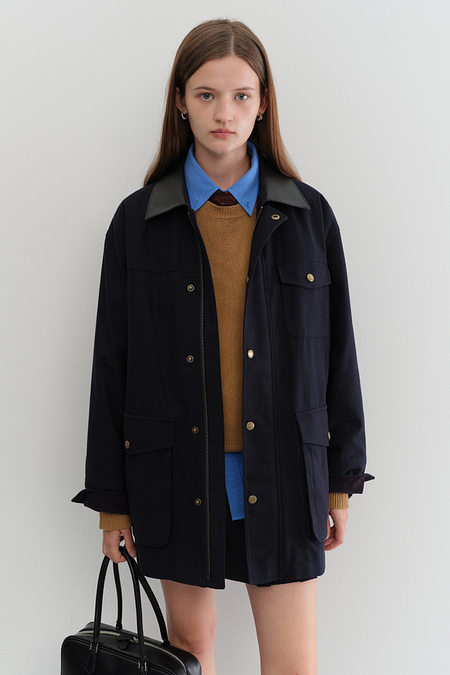 DUNST UNISEX VINTAGE HALF WORK JACKET DARK NAVY_UDJU5C110N3 | 신세계V