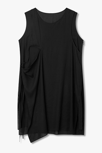 Yohji Yamamoto [FEMME]레이어드 레이온 롱 블라우스 | 신세계V