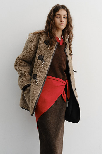 DUNST CASHMERE LAYERED MUFFLER RED_UDMU5F105R2 | 신세계V