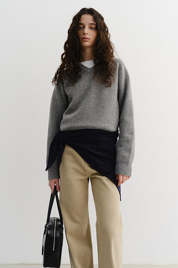 DUNST CASHMERE LAYERED MUFFLER DARK NAVY_UDMU5F105N3 | 신세계V