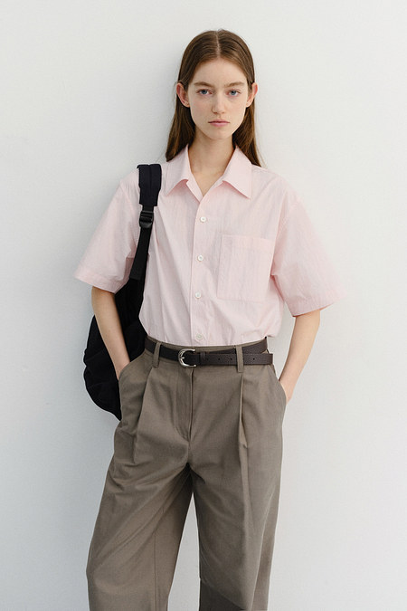 DUNST UNISEX OPEN COLLARED SHIRT SOFT PINK_UDSH6B130P1 | 신세계V