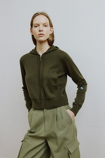 MOLLIOLLI YONI Cashmere 100% Zip-Up Hoodie [Duffel bag] | 신세계V