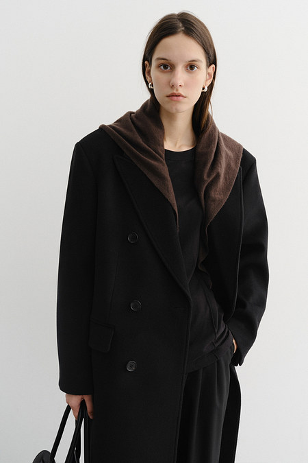 DUNST CASHMERE LAYERED MUFFLER DARK BROWN_UDMU5F105W3 | 신세계V