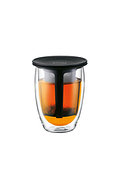 보덤 티 포 원 더블월 글라스 + 티 스트레이너 세트 350ml 블랙