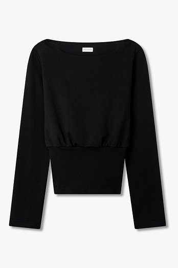 DRIES VAN NOTEN 와이드 립 웨이스트 스웻셔츠 | 신세계V
